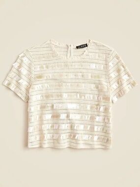 J. Crew Crochet Shirt with Sequins NWT Medium